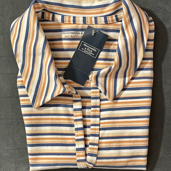 NWT ABERCROMBIE & FITCH Multi-Stripe Essential Polo Tank - Picture 6 of 8